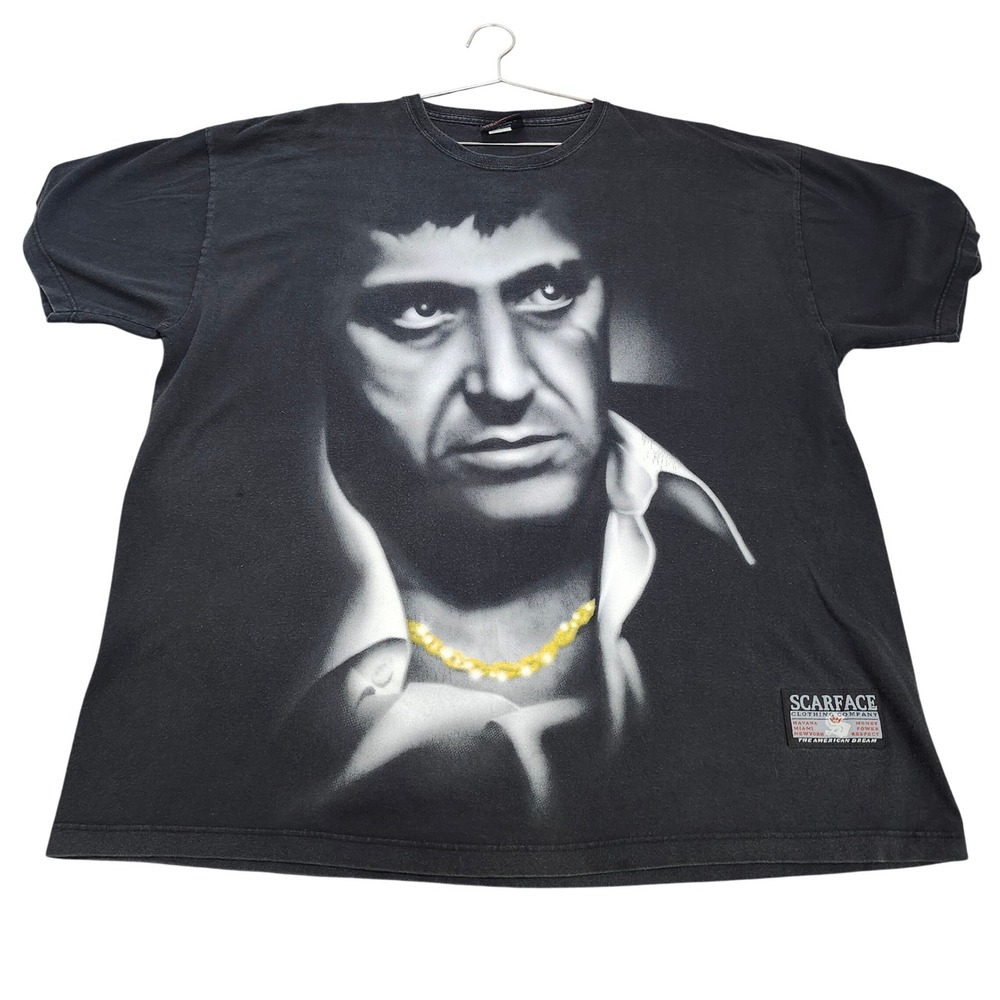 Scarface Clothing Co Tony Montana Graphic T-Shirt Black Mens 2XL Movie Tee
